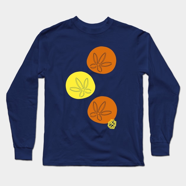 Orange and Yellow Sand dollars Long Sleeve T-Shirt by Pastel.Punkk